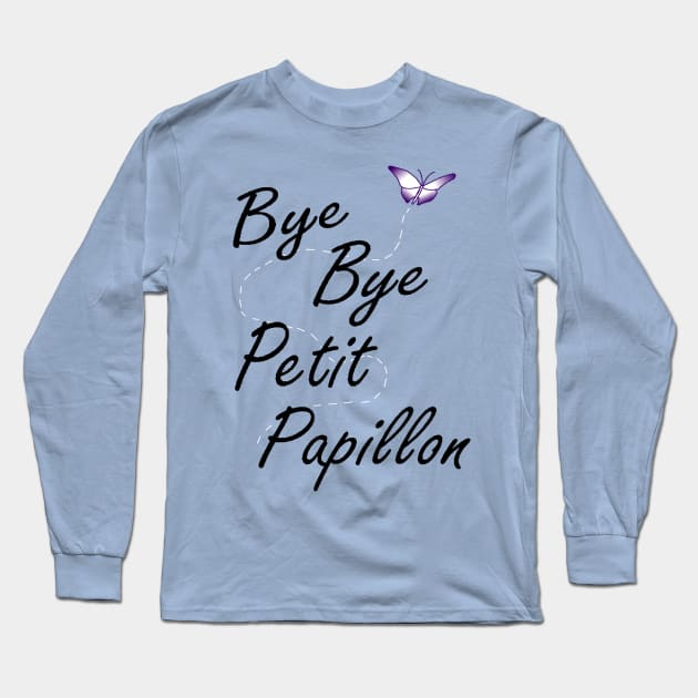 Bye Bye Petit Papillon! Purple Ombre Long Sleeve T-Shirt by OneBeamofSunshine